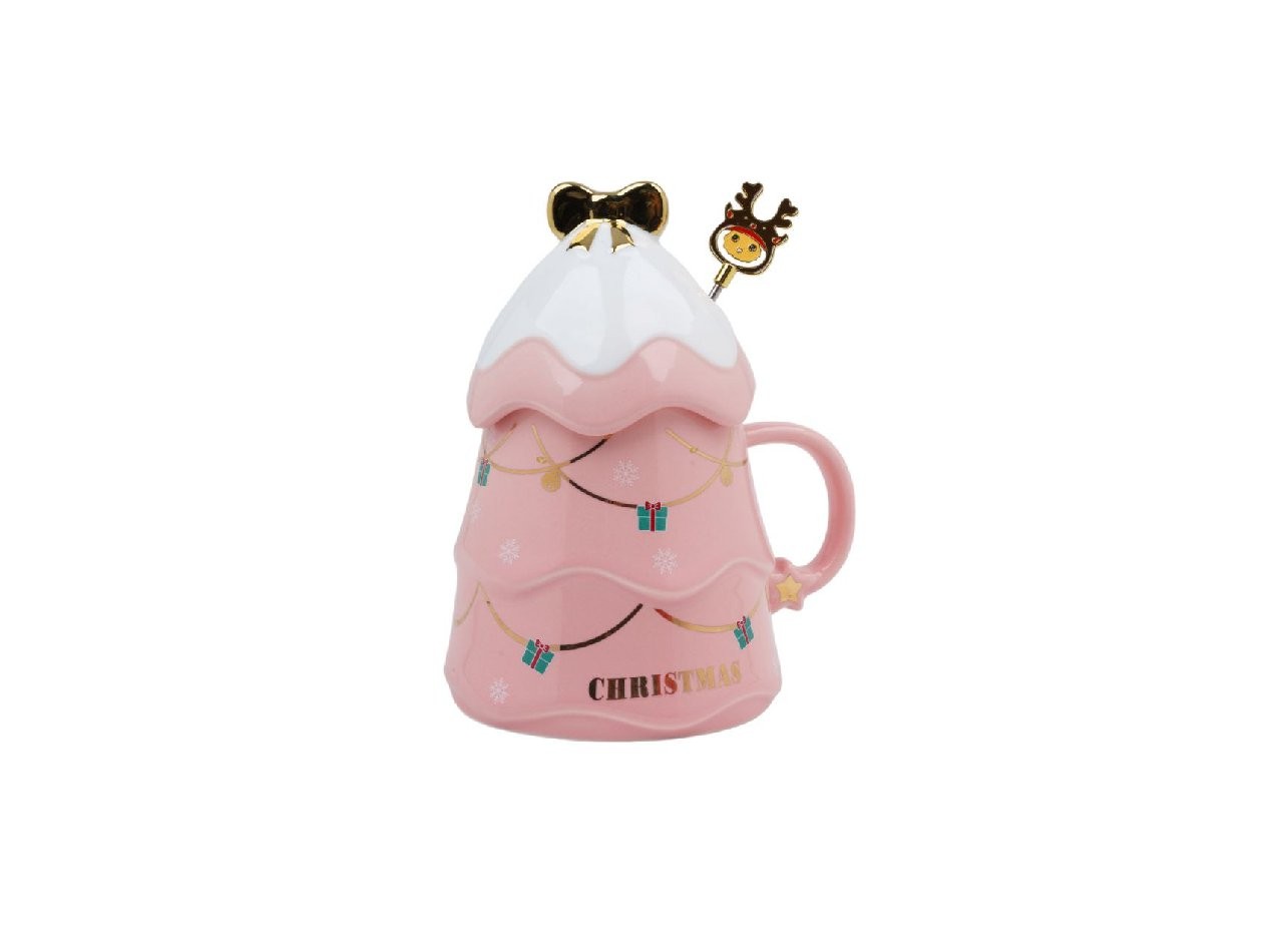 VICENZA CHRISTMAS TREE MUG Y132 PINK